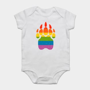 Bear Rainbow Flag Paw Gay Pride Baby Bodysuit